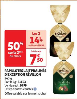 Papillotes Lait Pralinés D'exception Révillon - 240 g