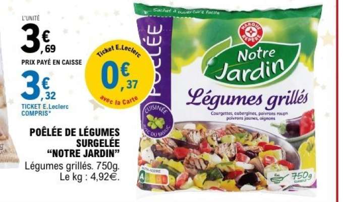 POÊLÉE DE LÉGUMES SURGELÉE "NOTRE JARDIN"