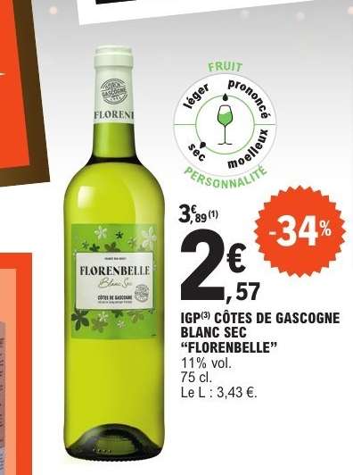 IGP CÔTES DE GASCOGNE BLANC SEC "FLORENBELLE"