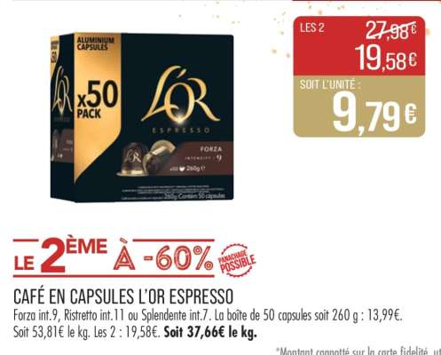 CAFÉ EN CAPSULES L'OR ESPRESSO