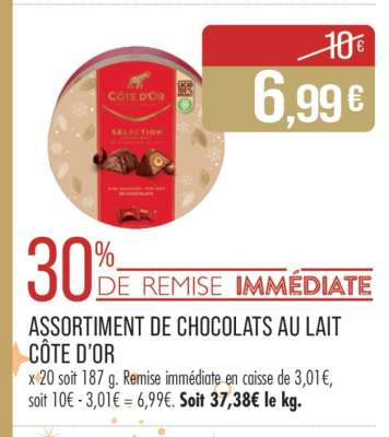 ASSORTIMENT DE CHOCOLATS AU LAIT CÔTE D’OR