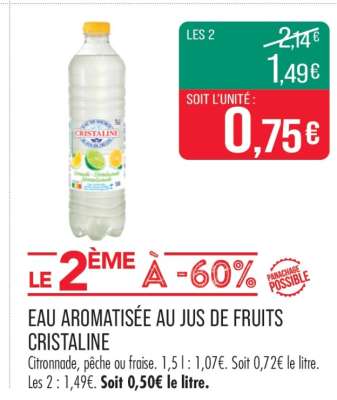 Eau Aromatisée au Jus de Fruits Cristaline