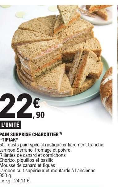 PAIN SURPRISE CHARCUTIER "TIPIAK"