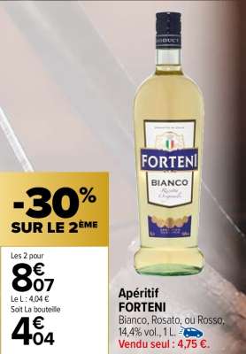 FORTENI Apéritif - Bianco, Rosato, ou Rosso, 14,4% vol., 1 L.