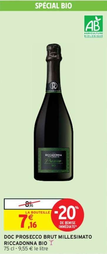 RICCADONNA BIO DOC PROSECCO BRUT MILLESIMATO