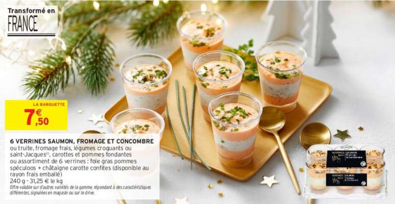 6 VERRINES SAUMON, FROMAGE ET CONCOMBRE