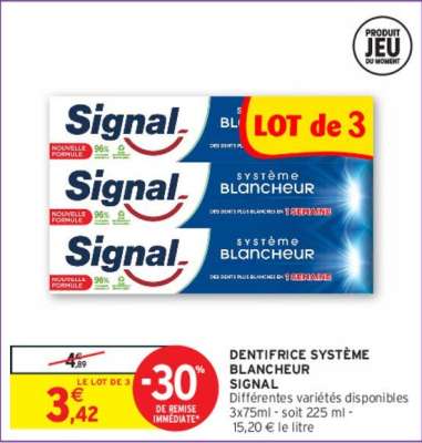 SIGNAL DENTIFRICE SYSTÈME BLANCHEUR