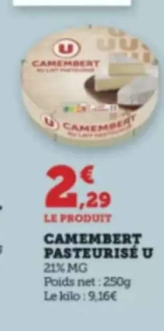 CAMEMBERT PASTEURISÉ U