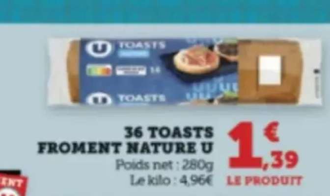 36 TOASTS FROMENT NATURE U