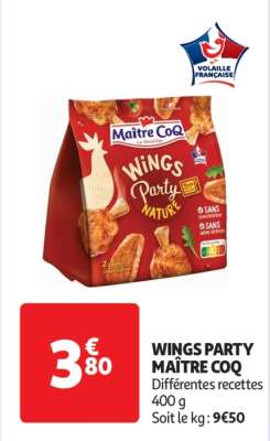 Wings Party Maître Coq - Différentes recettes
400 g