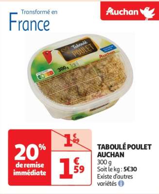 Taboulé Poulet Auchan - 300 g