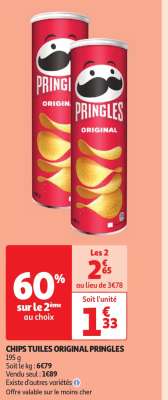 Chips Tuiles Original Pringles - 195 g