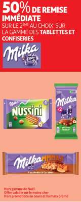 50% De Remise Immédiate Sur Le 2Ème Au Choix Sur La Gamme Des Tablettes Et Confiseries Milka