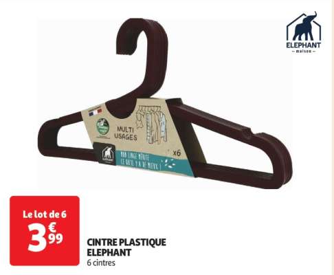 Cintre Plastique Elephant - 6 cintres