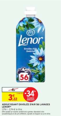 LENOR ADOUCISSANT ENVOLÉE D'AIR 56 LAVAGES