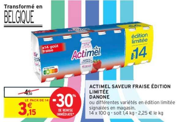 DANONE ACTIMEL SAVEUR FRAISE ÉDITION LIMITÉE