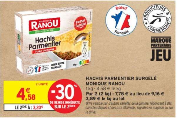 MONIQUE RANOU HACHIS PARMENTIER SURGELÉ