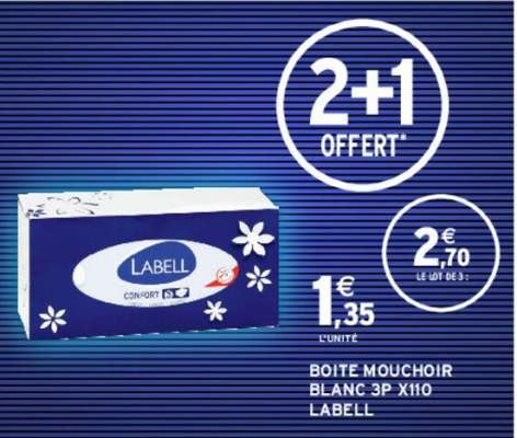 LABELL BOITE MOUCHOIR BLANC 3P X110