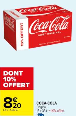 Coca Cola - Original, 15 x 33 cl + 10% offert.