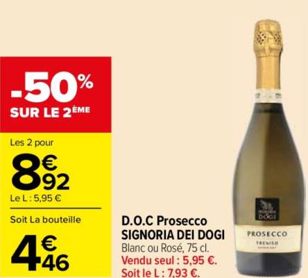 SIGNORIA DEI DOGI D.O.C. Prosecco - Blanc ou Rosé, 75 cl.