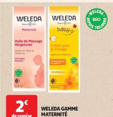 Weleda Gamme Maternité - Huiles, Baumes et Tisanes
Hors tisanes unitaires