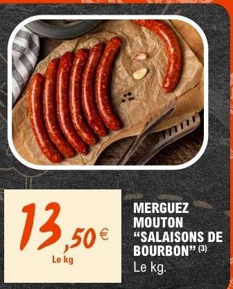 MERGUEZ MOUTON "SALAISONS DE BOURBON"