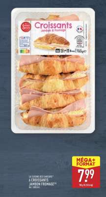 6 croissants jambon fromage