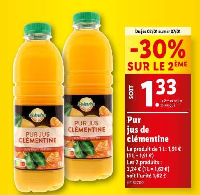 Pur jus de clémentine