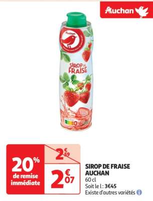 Sirop De Fraise Auchan - 60 cl