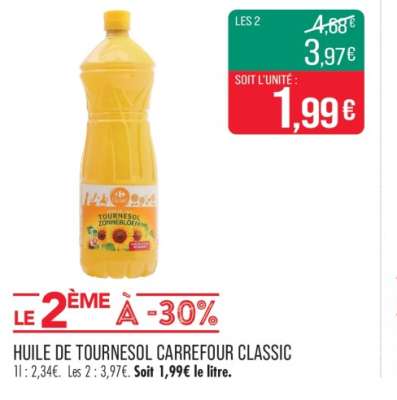 HUILE DE TOURNESOL CARREFOUR CLASSIC