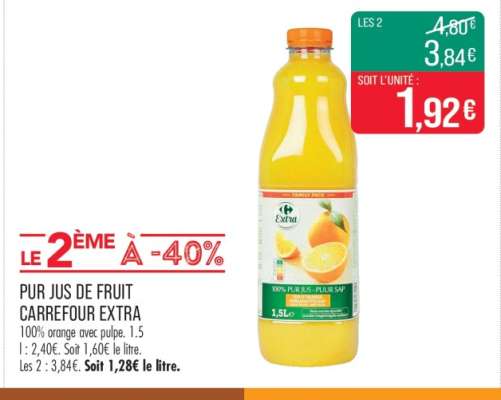 PUR JUS DE FRUIT CARREFOUR EXTRA