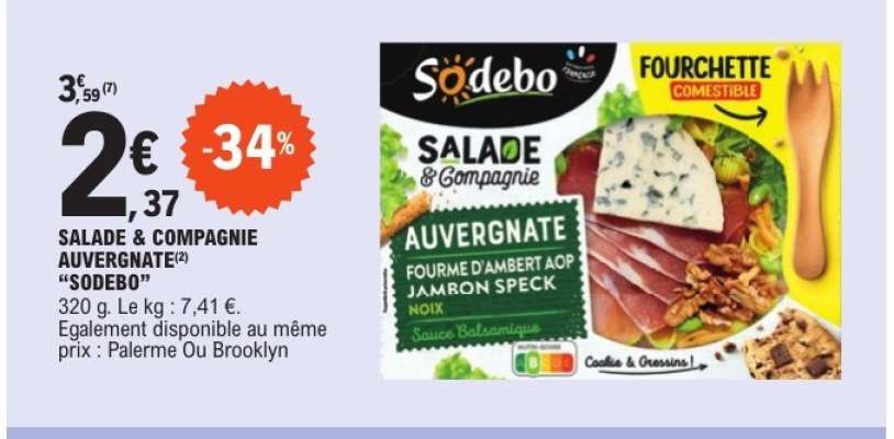 Salade & Compagnie Auvergnate "Sodebo"