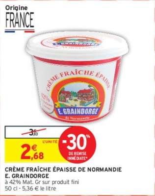 E. GRAINDORGE CRÈME FRAÎCHE ÉPAISSE DE NORMANDIE