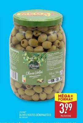 L'Olivaé Olives Vertes Dénoyautées