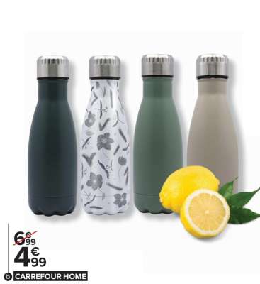 CARREFOUR HOME Bouteille isotherme - Ref : KTZ0224-500-MX.  0,5L