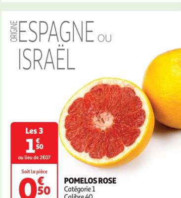 Pomelos Rose - Catégorie 1
Calibre 40