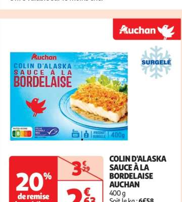 Colin D'alaska Sauce À La Bordelaise Auchan - 400 g