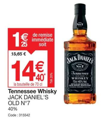 Tennessee Whisky JACK DANIEL'S OLD N°7