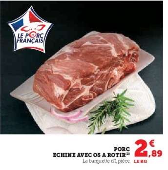 Porc Échine avec Os à Rôtir