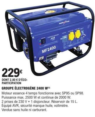 GROUPE ÉLECTROGÈNE 2400 W