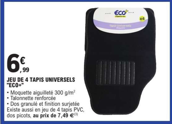 JEU DE 4 TAPIS UNIVERSELS "ECO+"