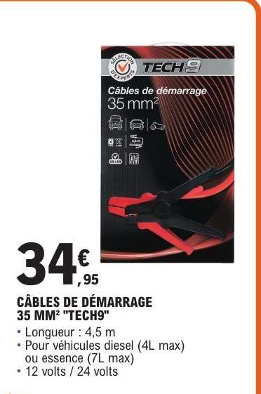 CÂBLES DE DÉMARRAGE 35 MM² "TECH9"