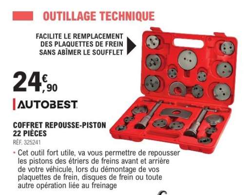 COFFRET REPOUSSE-PISTON 22 PIÈCES