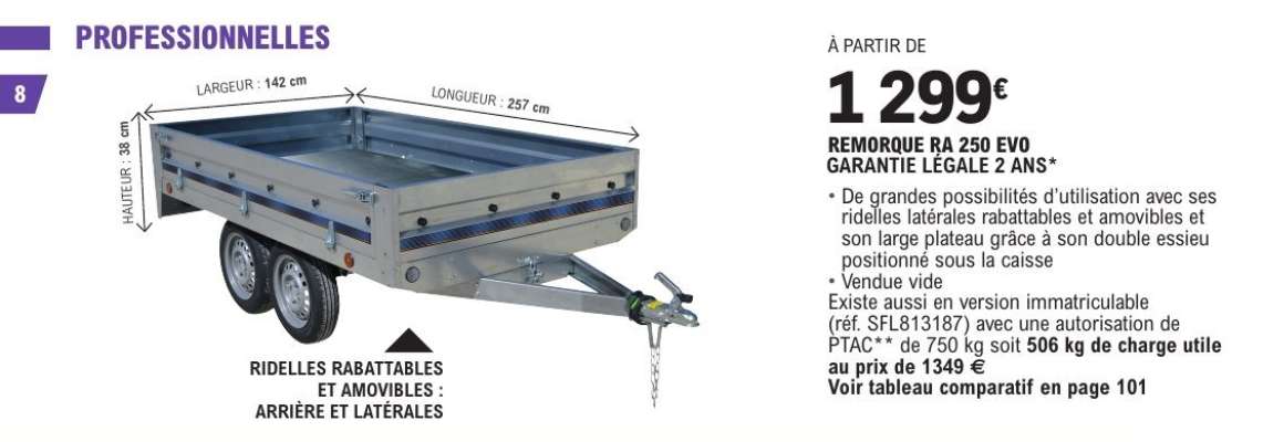 REMORQUE RA 250 EVO