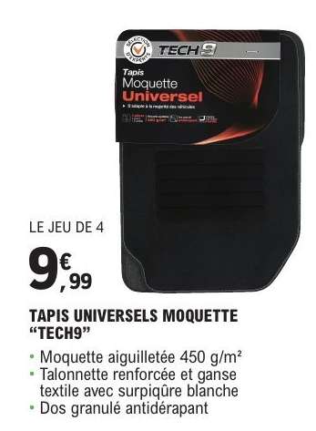 TAPIS UNIVERSELS MOQUETTE 'TECH9'