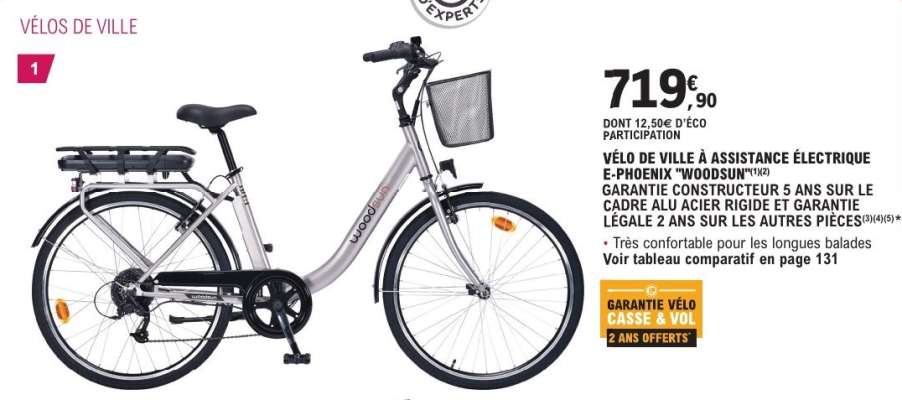 Vélo de ville à assistance électrique E-Phoenix 'Woodsun'