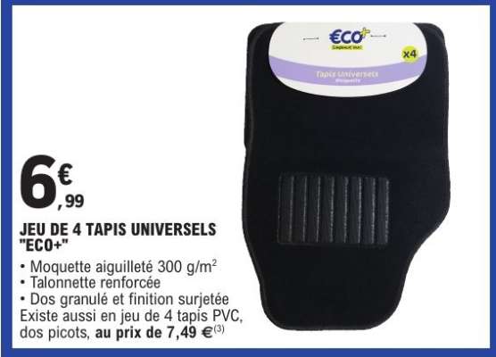 JEU DE 4 TAPIS UNIVERSELS "ECO+"