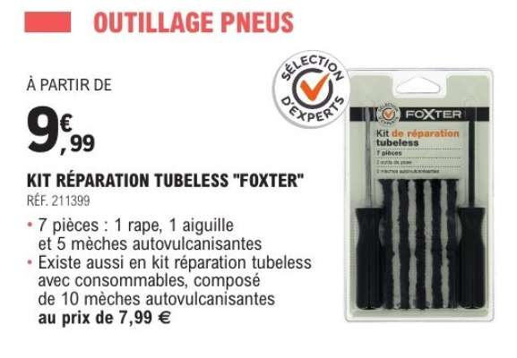 KIT RÉPARATION TUBELESS "FOXTER"