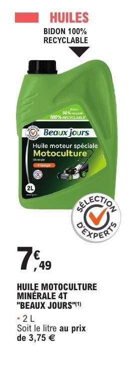 HUILE MOTOCULTURE MINERALE 4T "BEAUX JOURS"