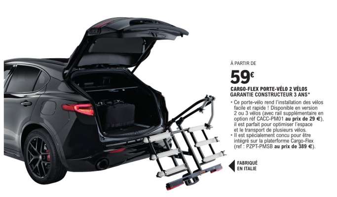 CARGO-FLEX PORTE-VÉLO 2 VÉLOS